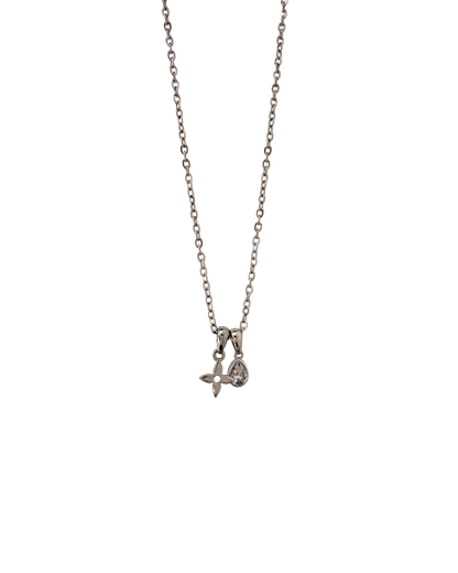 Authentic Louis Vuitton Monogram Flower - Reworked Silver Necklace