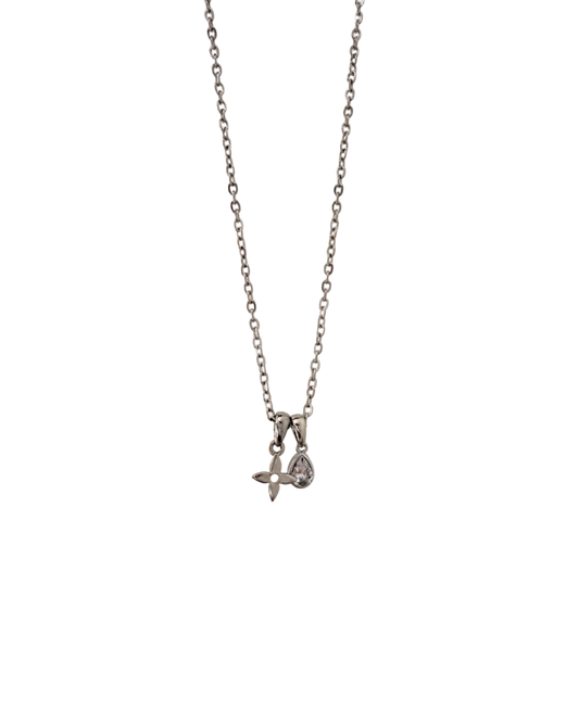 Authentic Louis Vuitton Monogram Flower - Reworked Silver Necklace