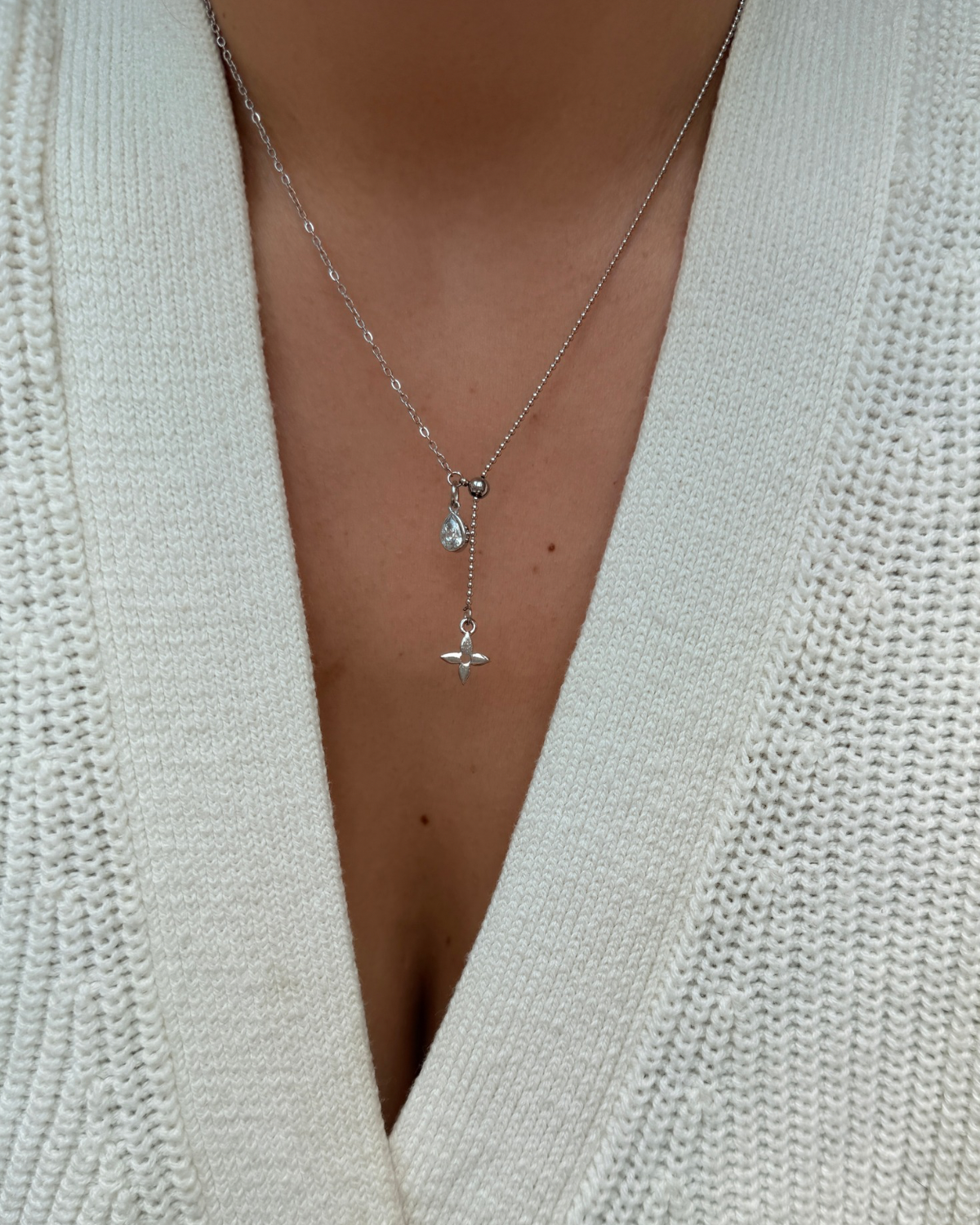 Authentic Louis Vuitton Monogram Flower Reworked Silver Necklace