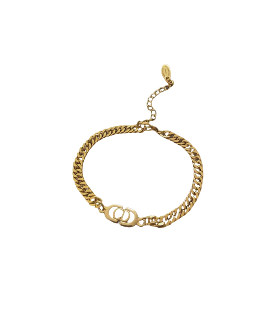 Authentic CD Dior pendant- Reworked Bracelet