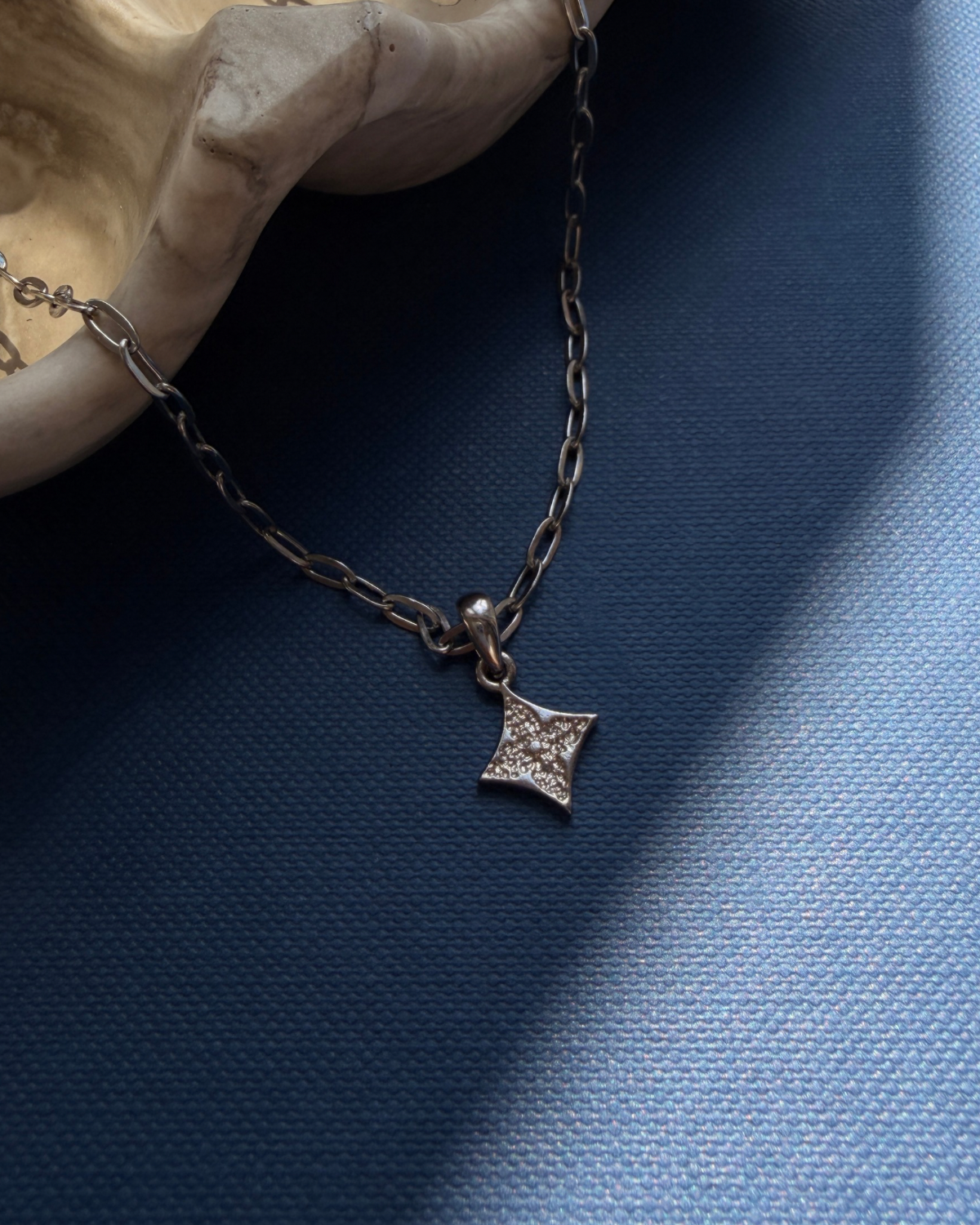 Authentic Louis Vuitton Monogram Flower Pendant - Reworked Silver Necklace
