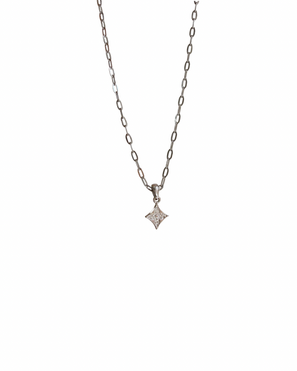 Authentic Louis Vuitton Monogram Flower Pendant - Reworked Silver Necklace