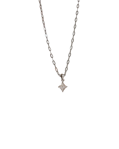 Authentic Louis Vuitton Monogram Flower Pendant - Reworked Silver Necklace