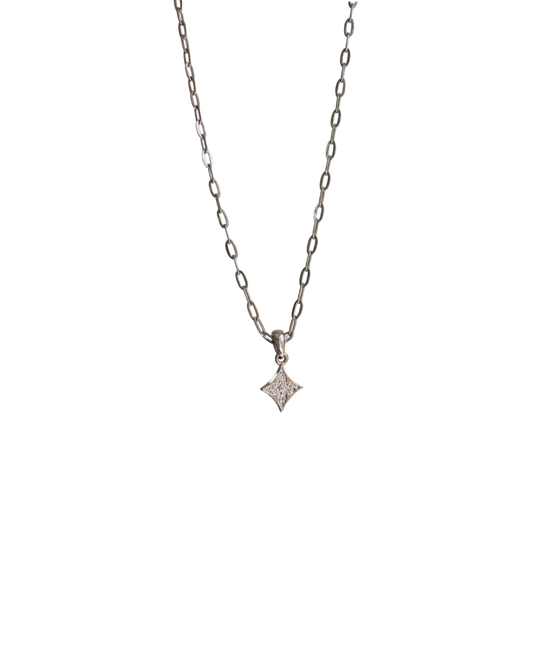 Authentic Louis Vuitton Monogram Flower Pendant - Reworked Silver Necklace