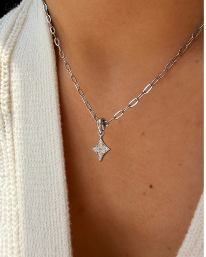 Authentic Louis Vuitton Monogram Flower Pendant - Reworked Silver Necklace