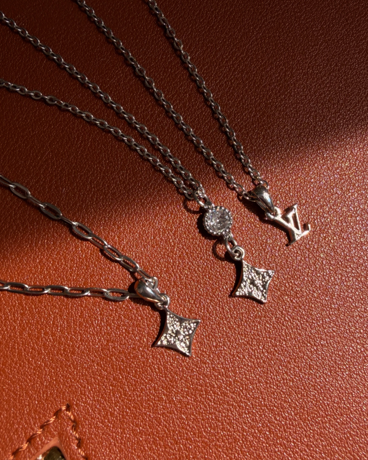Authentic Louis Vuitton Monogram Flower Pendant - Reworked Silver Necklace