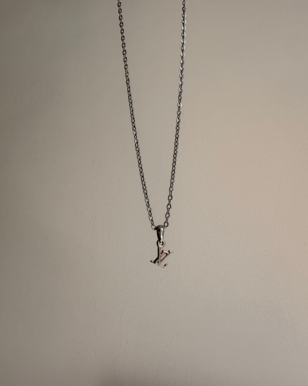 Authentic Louis Vuitton Initials Pendant - Reworked Silver Necklace