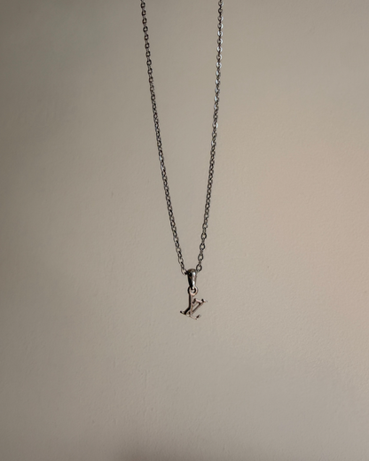 Authentic Louis Vuitton Initials Pendant - Reworked Silver Necklace