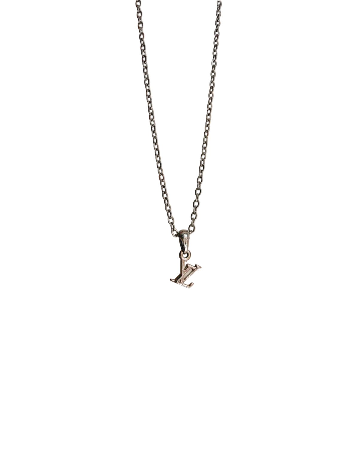 Authentic Louis Vuitton Initials Pendant - Reworked Silver Necklace