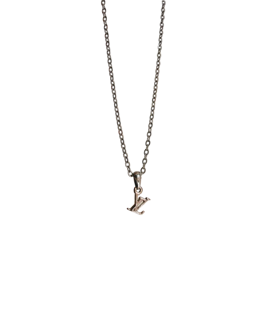 Authentic Louis Vuitton Initials Pendant - Reworked Silver Necklace