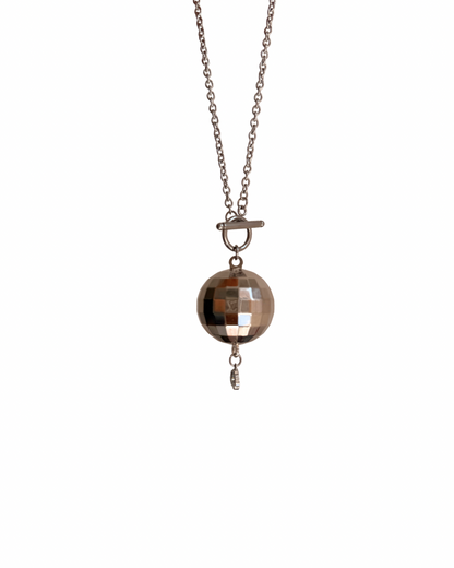 Authentic Louis Vuitton Disco Ball Pendant - Reworked Silver Necklace