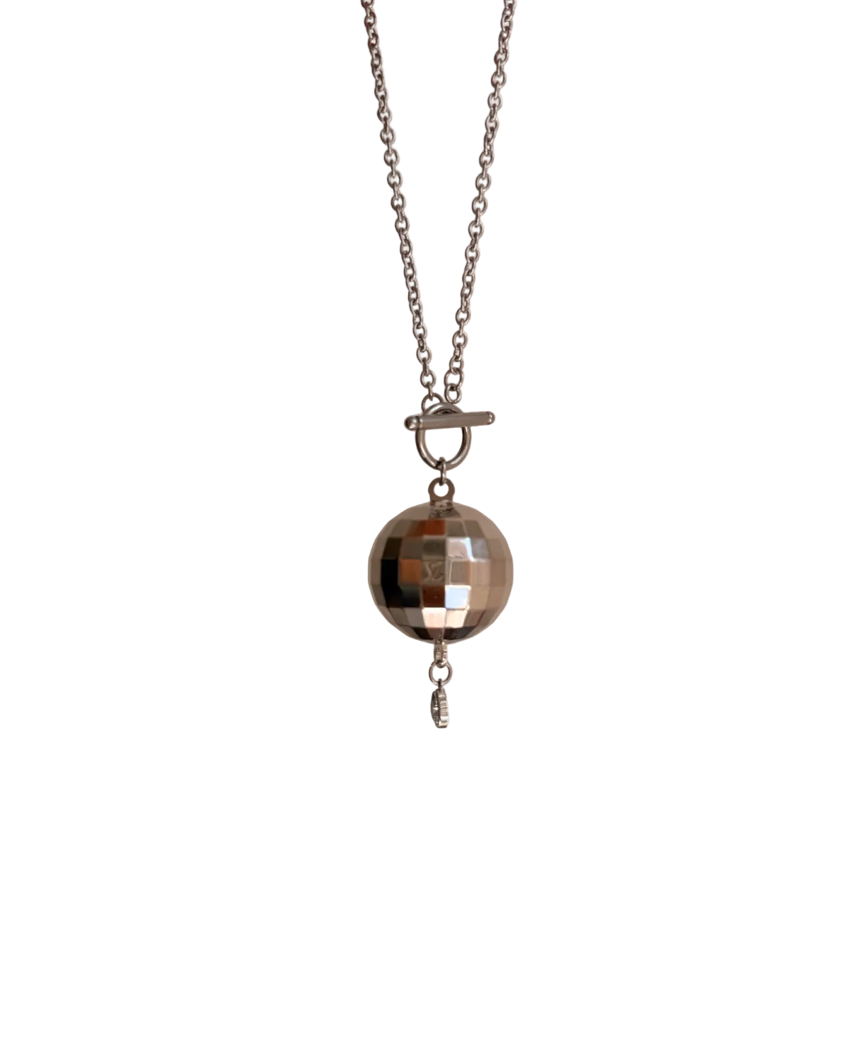 Authentic Louis Vuitton Disco Ball Pendant - Reworked Silver Necklace