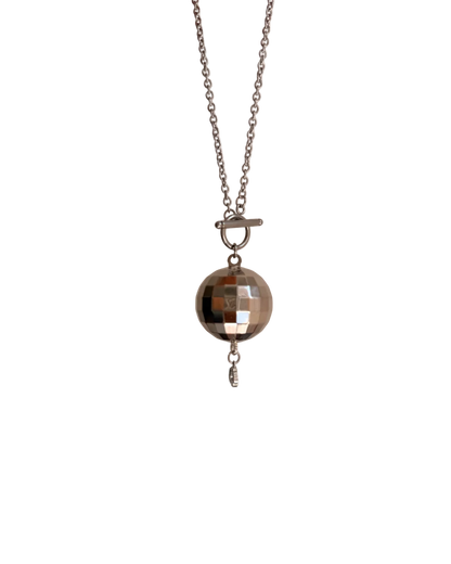 Authentic Louis Vuitton Disco Ball Pendant - Reworked Silver Necklace