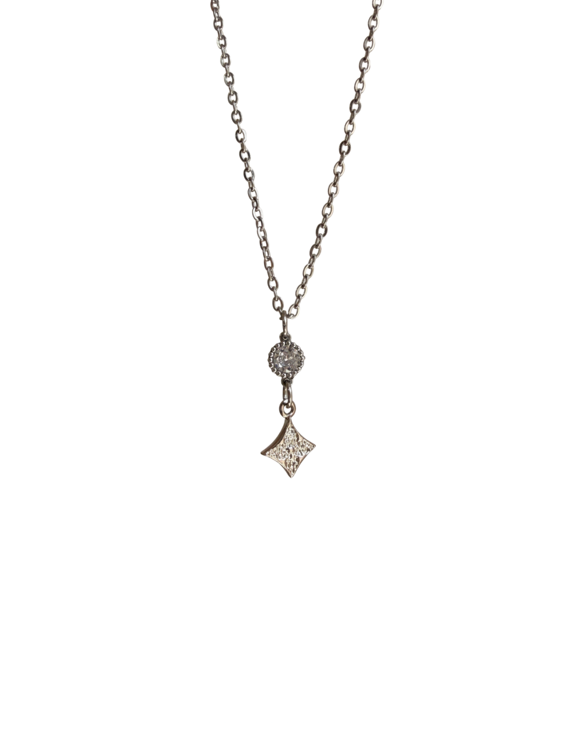 Authentic Louis Vuitton Monogram Flower Pendant - Reworked Silver Necklace