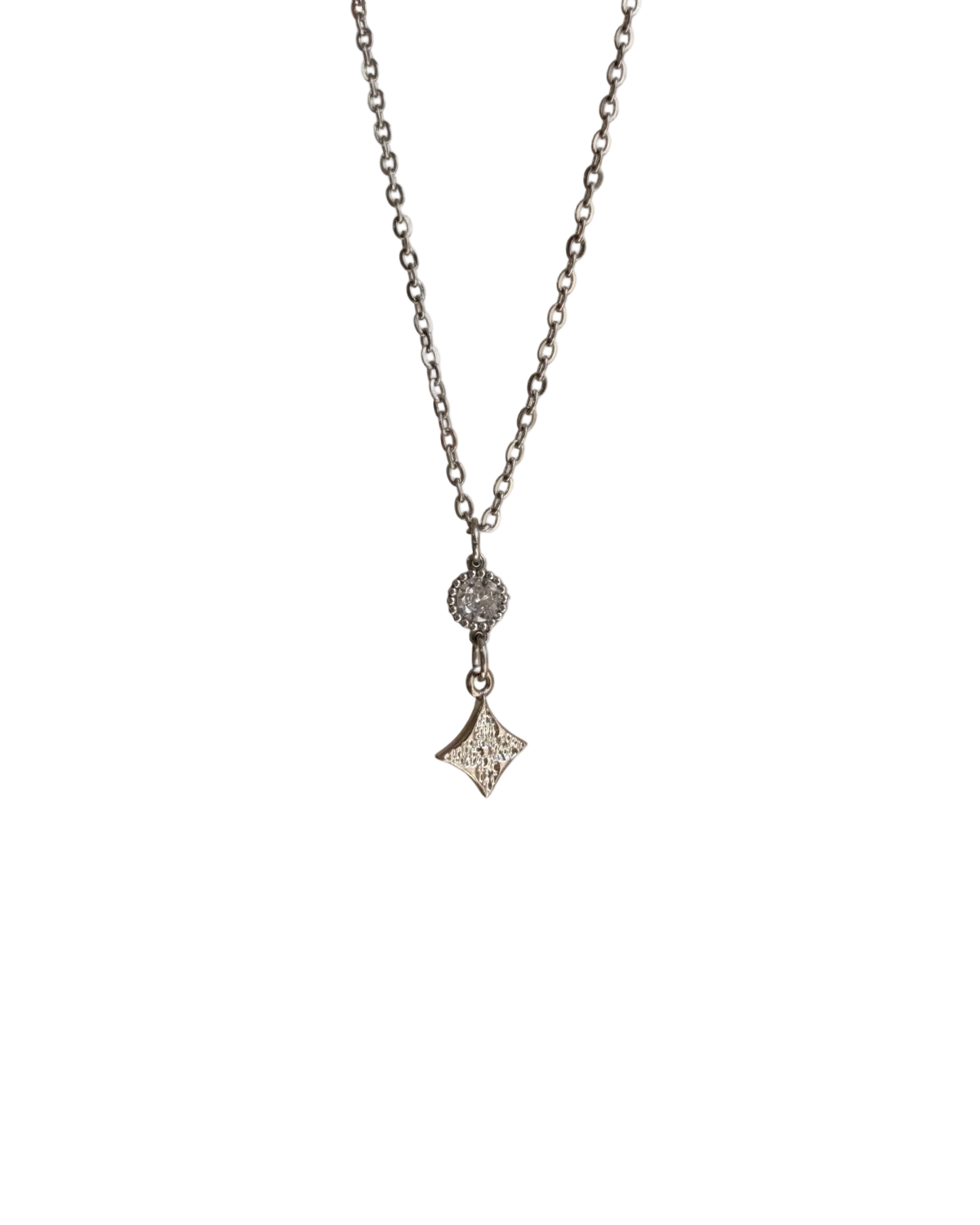 Authentic Louis Vuitton Monogram Flower Pendant - Reworked Silver Necklace