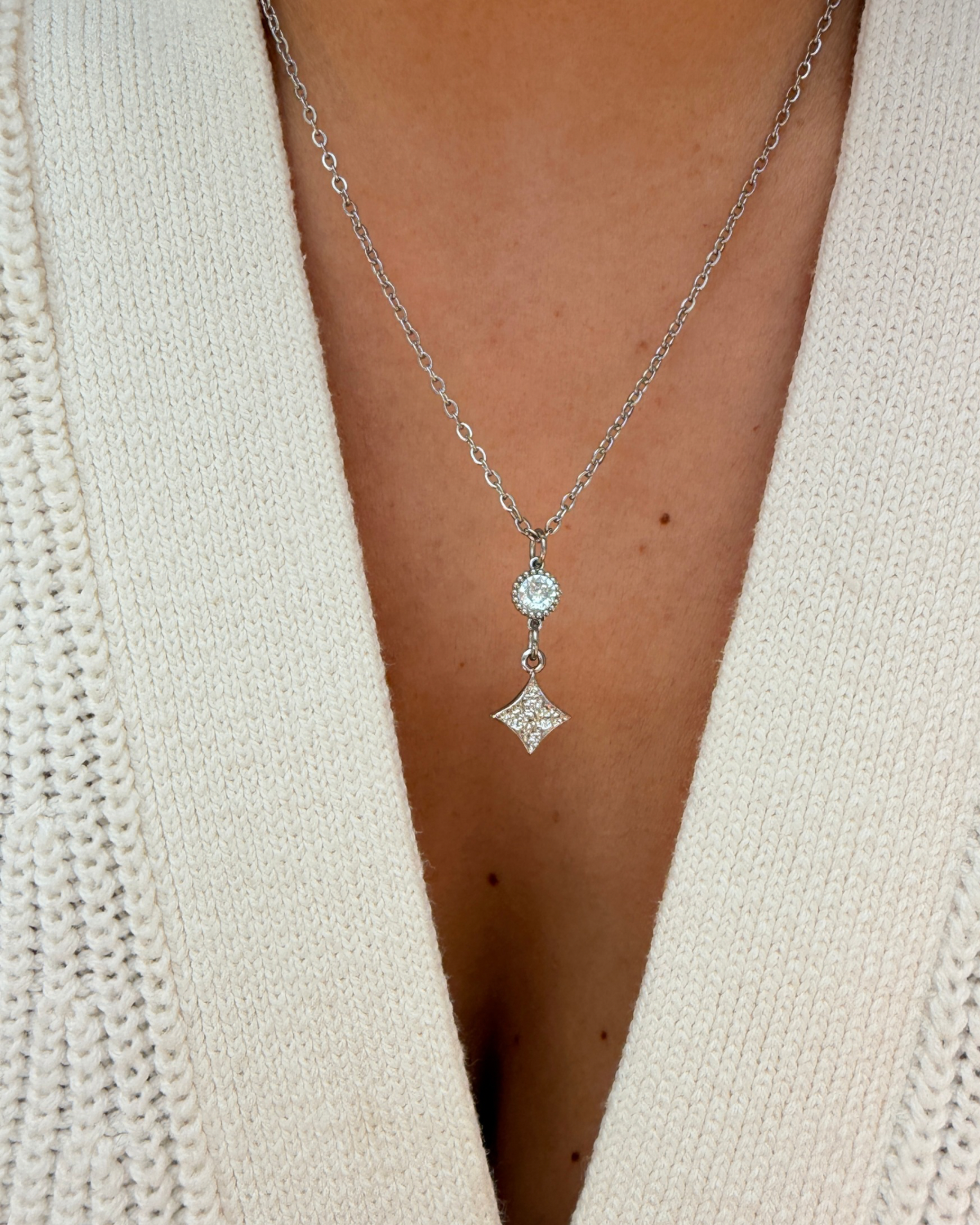 Authentic Louis Vuitton Monogram Flower Pendant - Reworked Silver Necklace