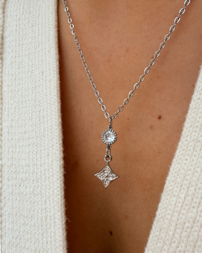 Authentic Louis Vuitton Monogram Flower Pendant - Reworked Silver Necklace