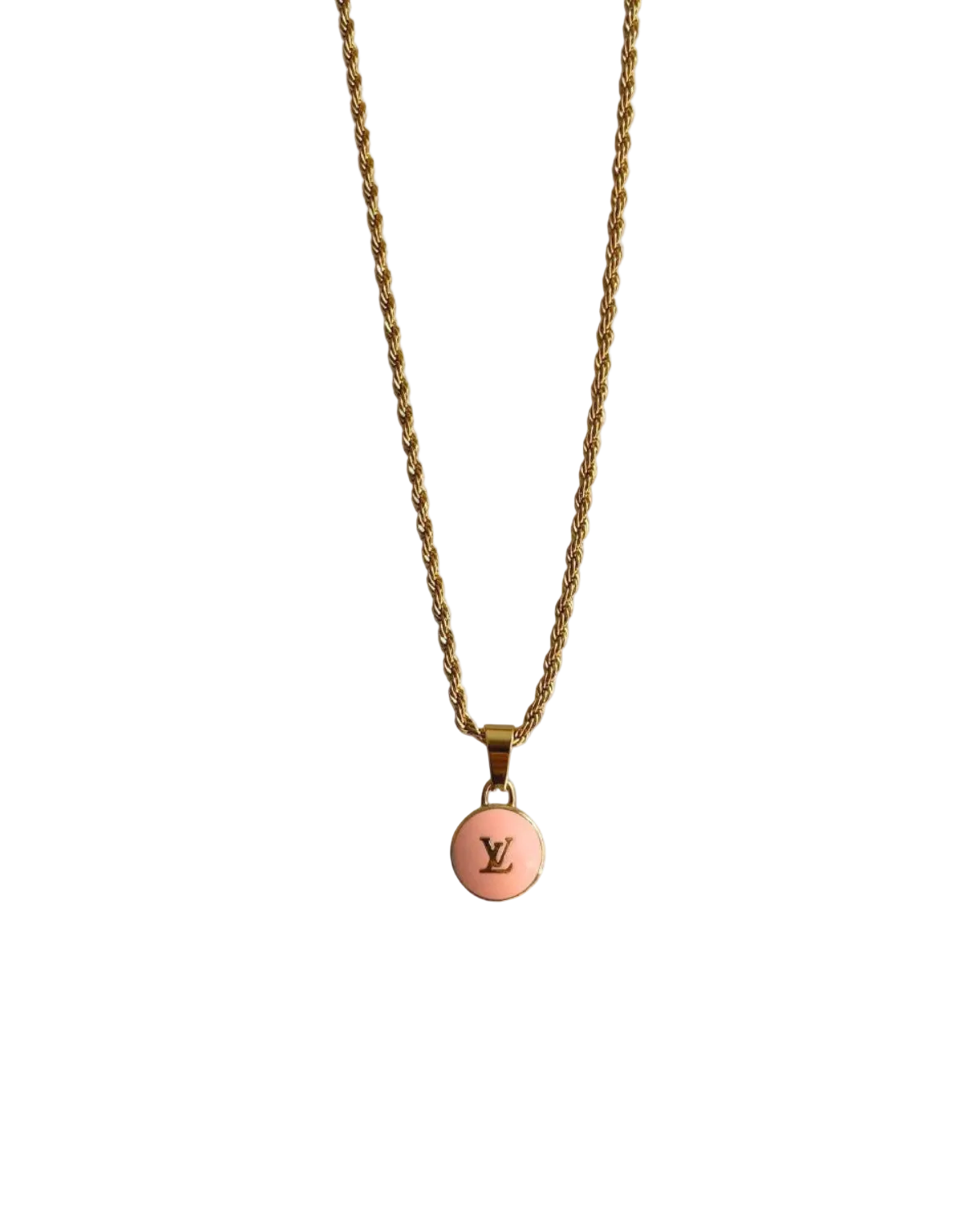Authentic Louis Vuitton Logo Peach Pendant- Necklace