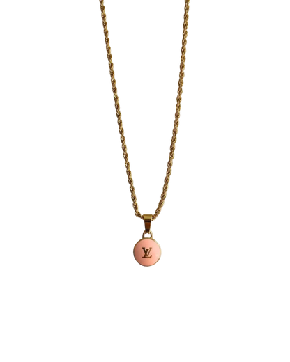 Authentic Louis Vuitton Logo Peach Pendant- Necklace