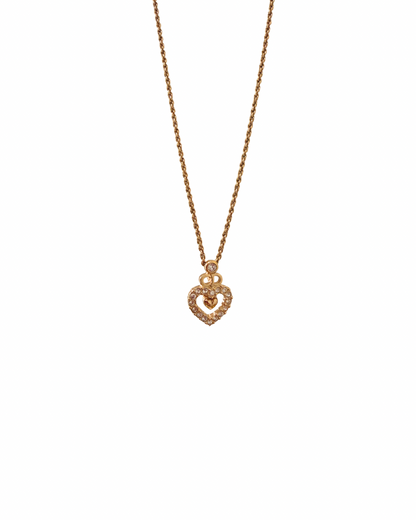 Authentic Dior Crystal Heart Necklace