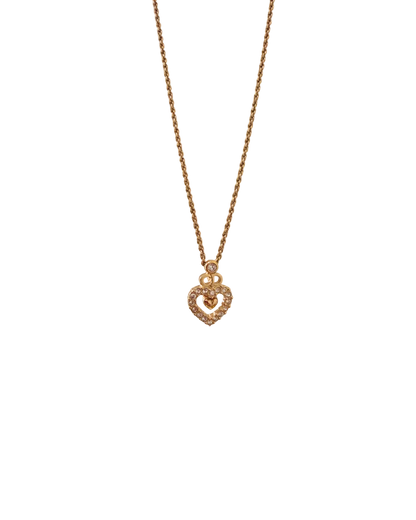 Authentic Dior Crystal Heart Necklace