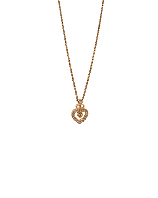 Authentic Dior Crystal Heart Necklace