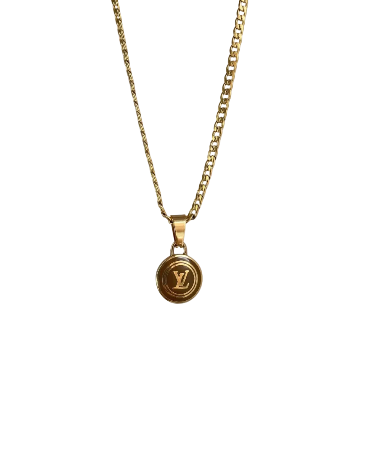 Authentic Louis Vuitton Logo Sienna Pendant -  Necklace