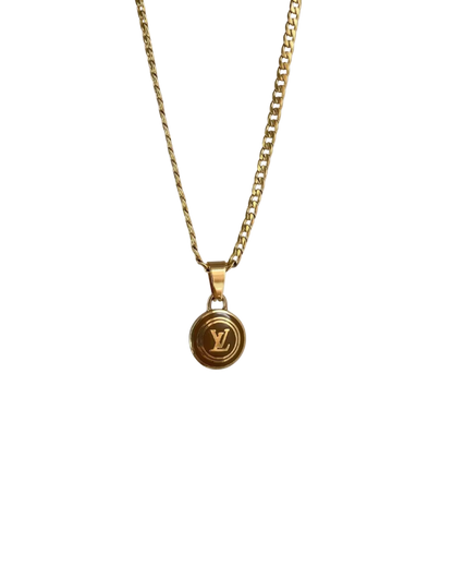 Authentic Louis Vuitton Logo Sienna Pendant -  Necklace