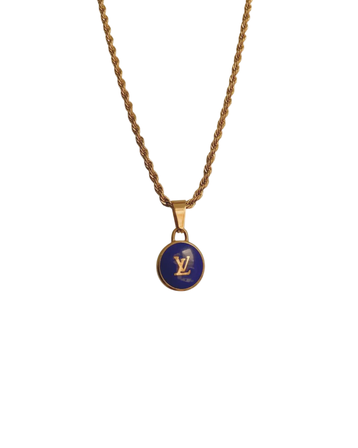 Authentic Louis Vuitton Logo Pendant- Necklace