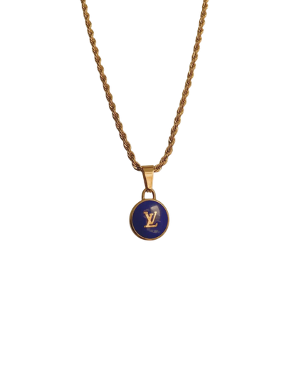 Authentic Louis Vuitton Logo Pendant- Necklace