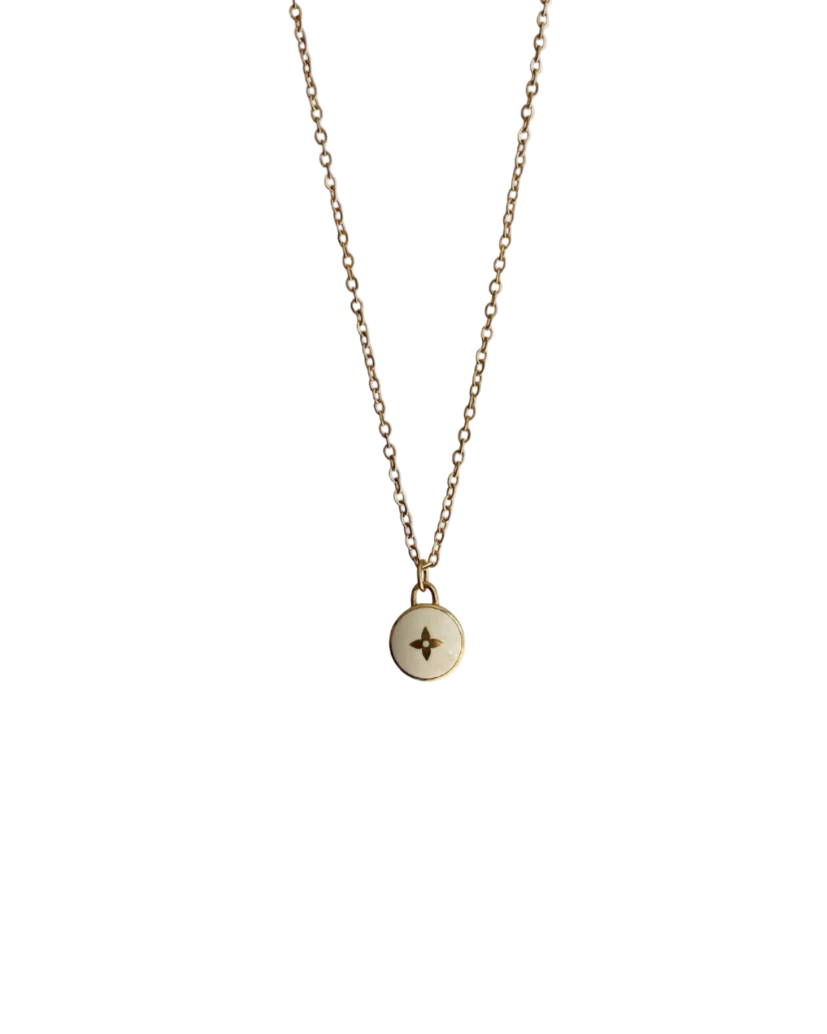 Authentic Louis Vuitton White Pendant- Necklace