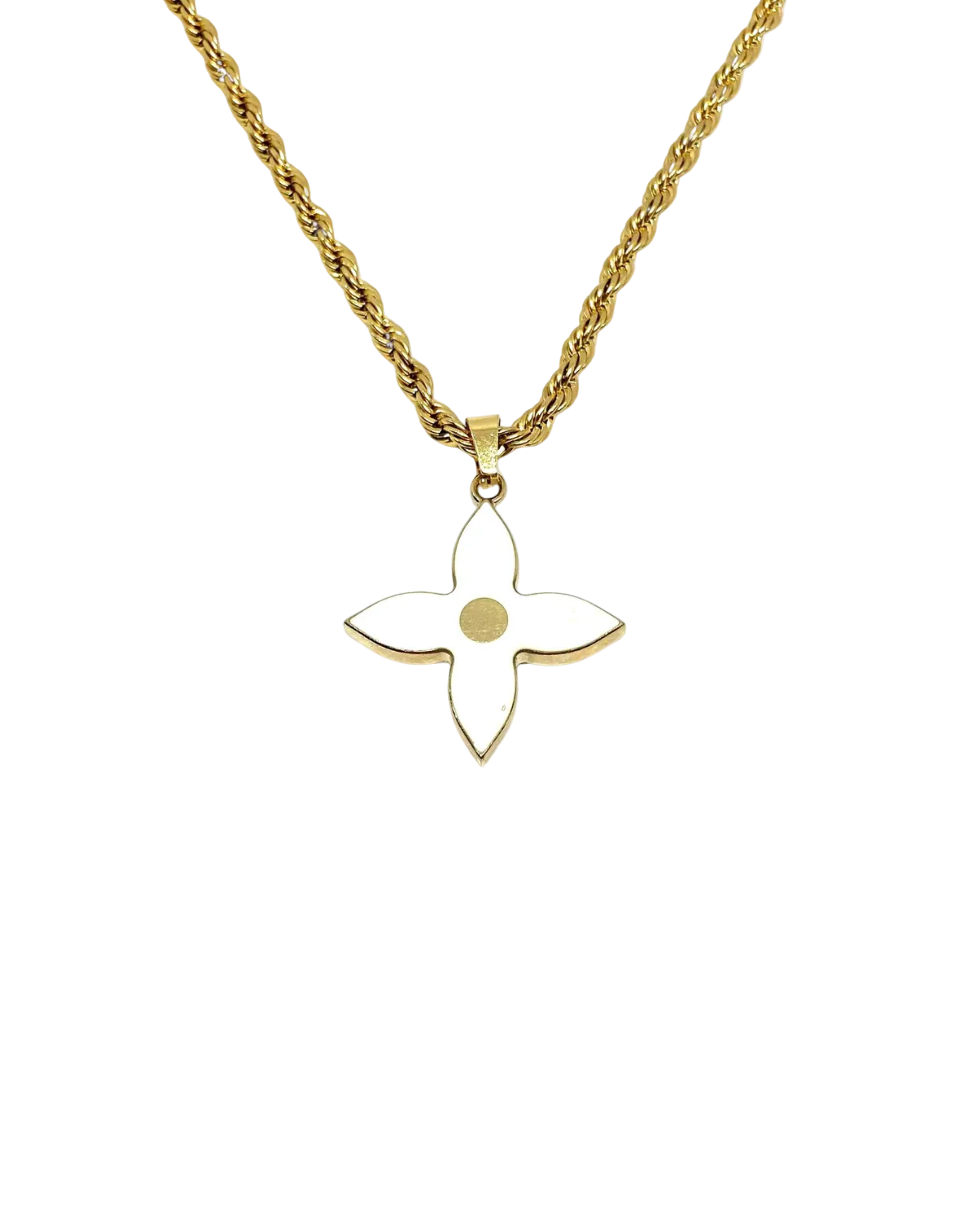 Authentic Louis Vuitton White Pendant- Two Necklace