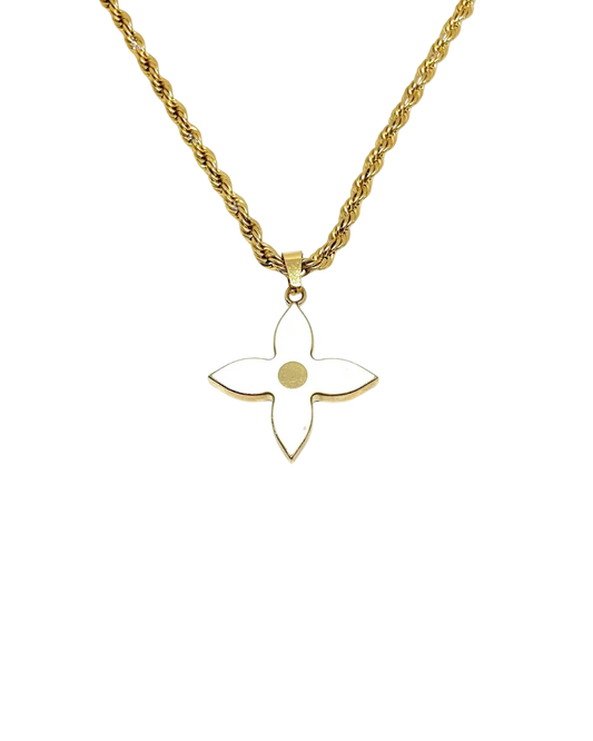 Authentic Louis Vuitton White Pendant- Two Necklace