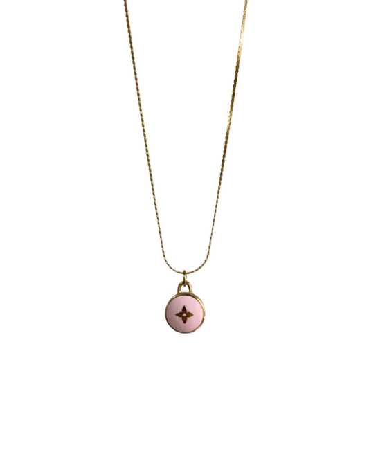 Authentic Louis Vuitton Mini Blush Pendant- Upcycled Necklace
