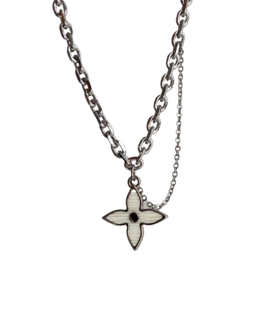 Authentic Louis Vuitton Silver Charm- Reworked Necklace