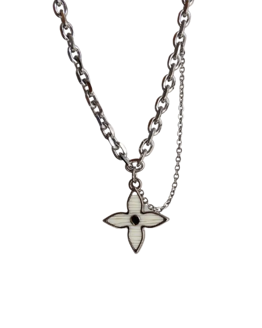 Authentic Louis Vuitton Silver Charm- Reworked Necklace