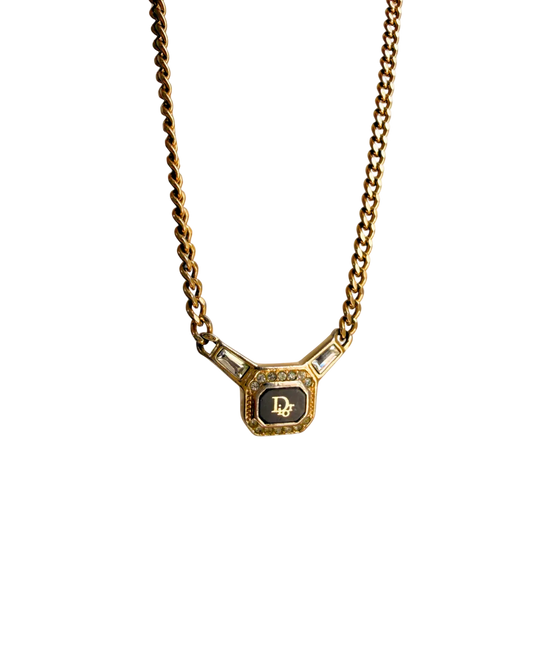 Authentic Dior Crystal Black Necklace