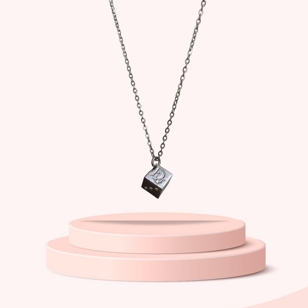 Mini Authentic Dior Dice Rhinestone Logo Pendant- Reworked Necklace
