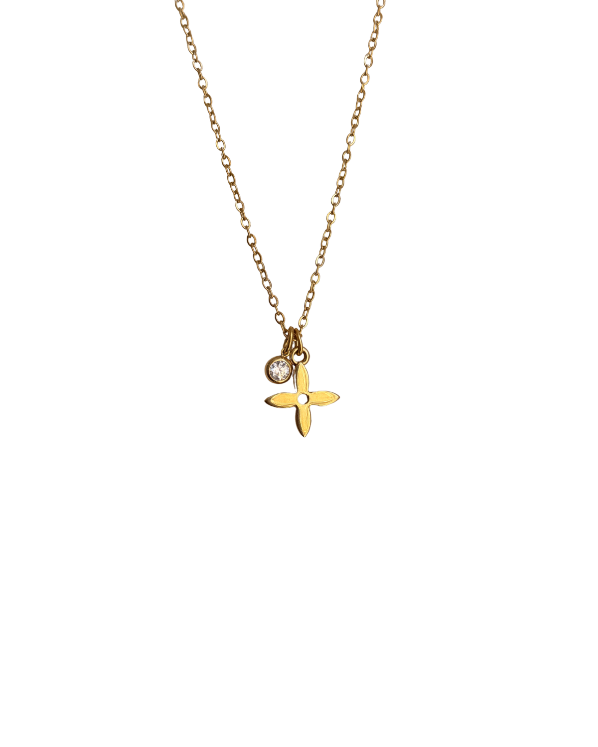 Authentic Louis Vuitton Flower Pendant- Necklace Rhinestone