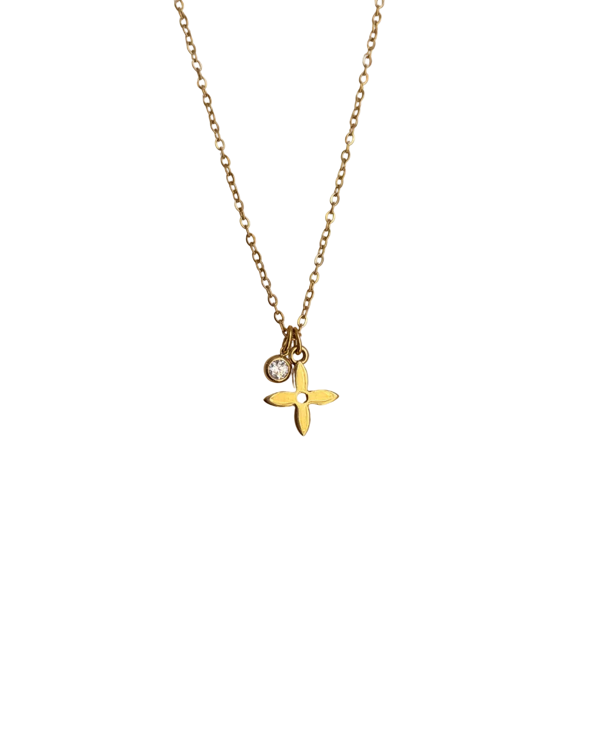 Authentic Louis Vuitton Flower Pendant- Necklace Rhinestone