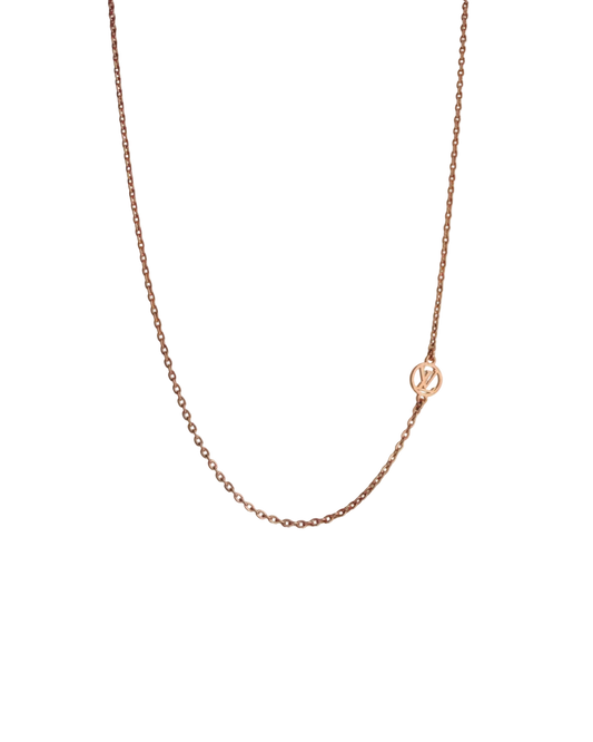 Authentic Louis Vuitton Nanogram Pendant - Reworked Rose Gold Assymetric Necklace