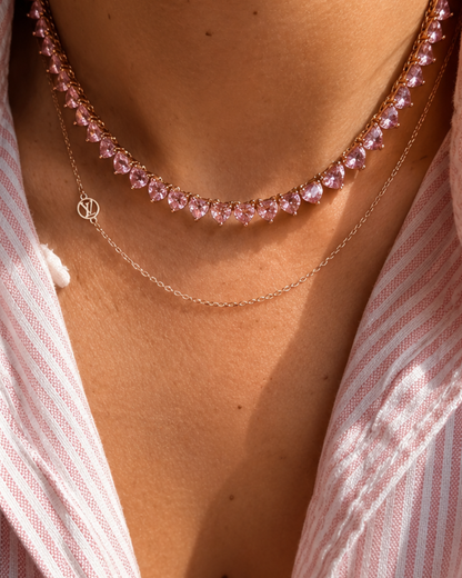Authentic Louis Vuitton Nanogram Pendant - Reworked Rose Gold Assymetric Necklace