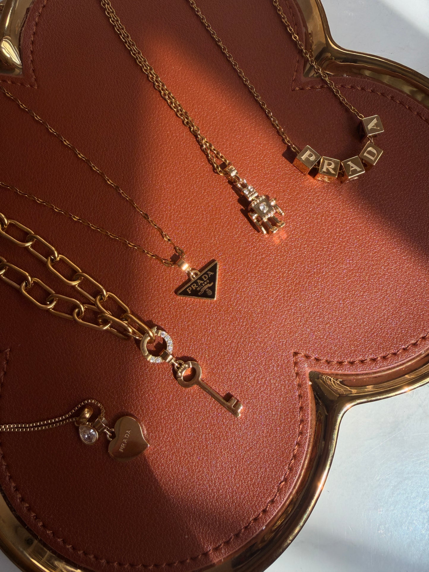 Authentic Prada Key pendant - Repurposed Necklace