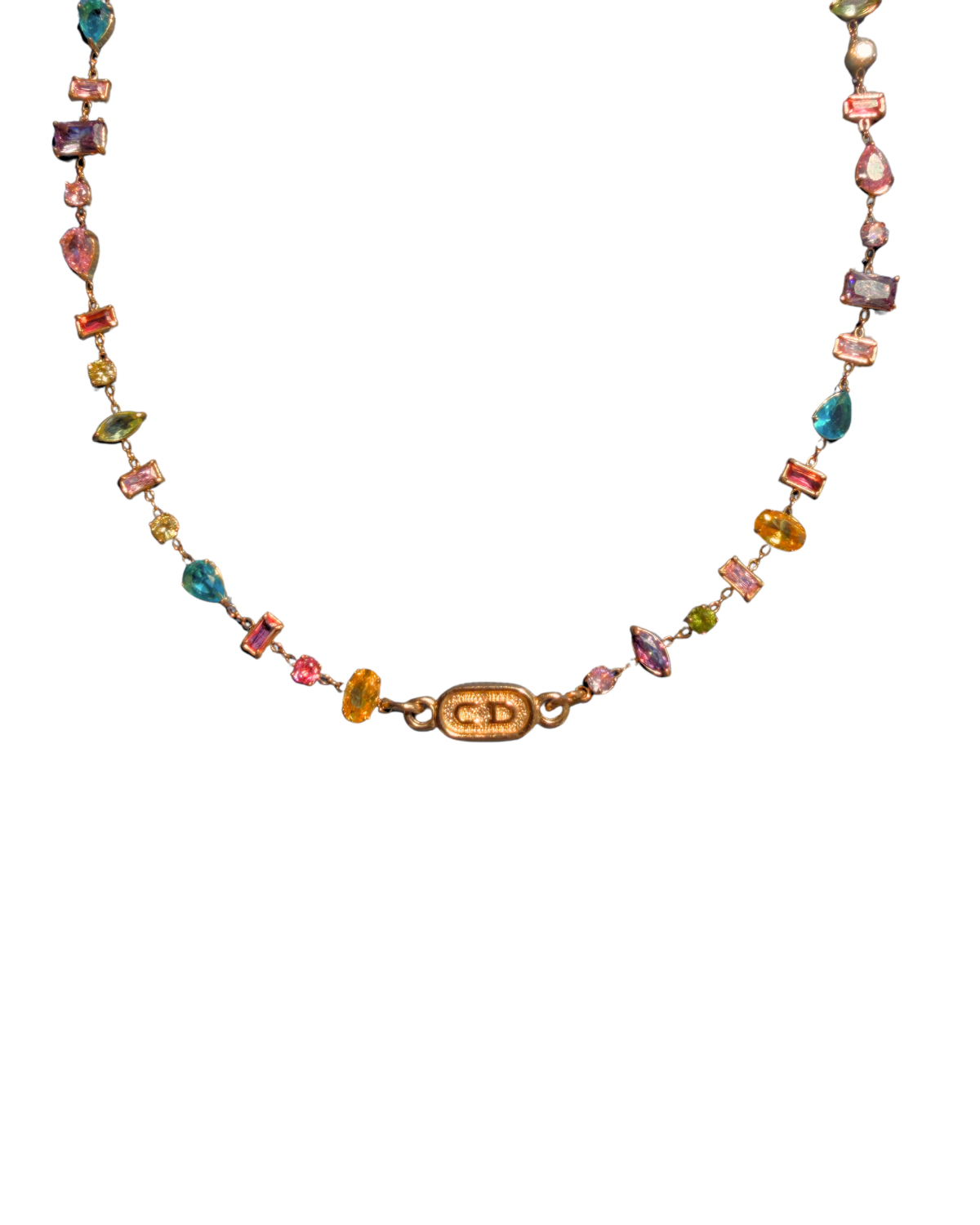 Authentic Cd Oval Dior pendant- Reworked Choker Stones