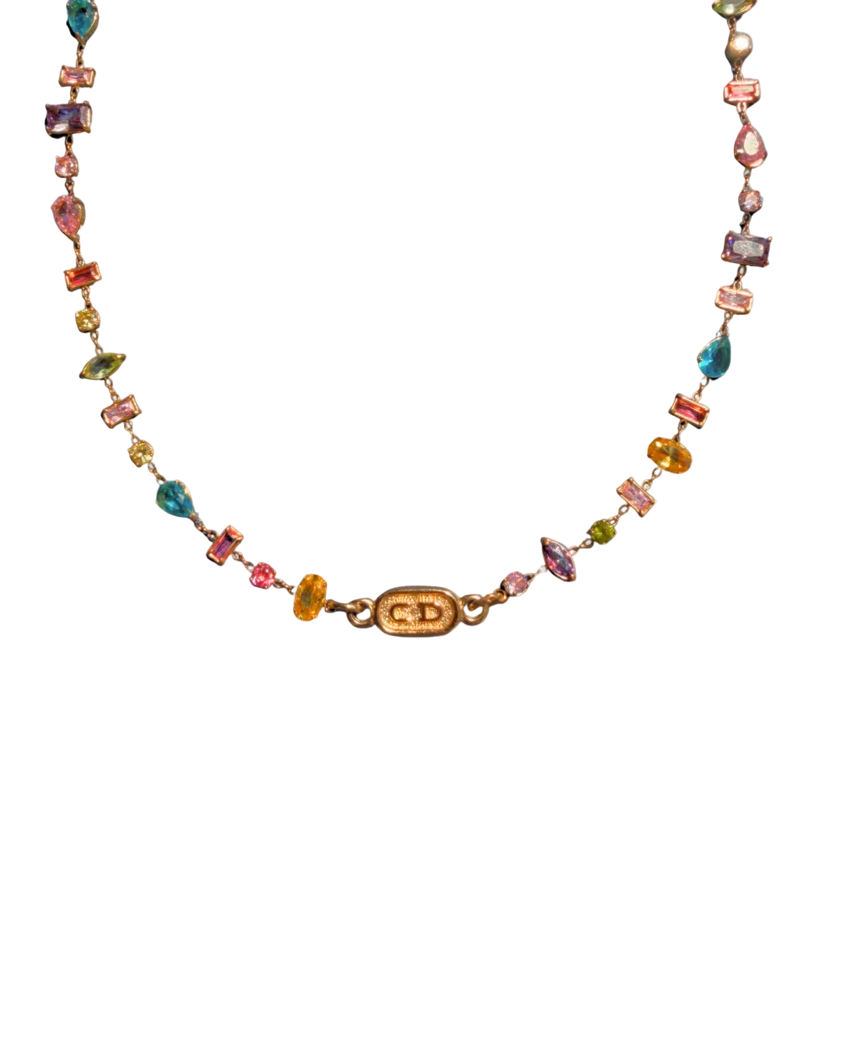 Authentic Cd Oval Dior pendant- Reworked Choker Stones
