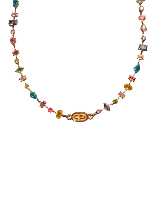 Authentic Cd Oval Dior pendant- Reworked Choker Stones