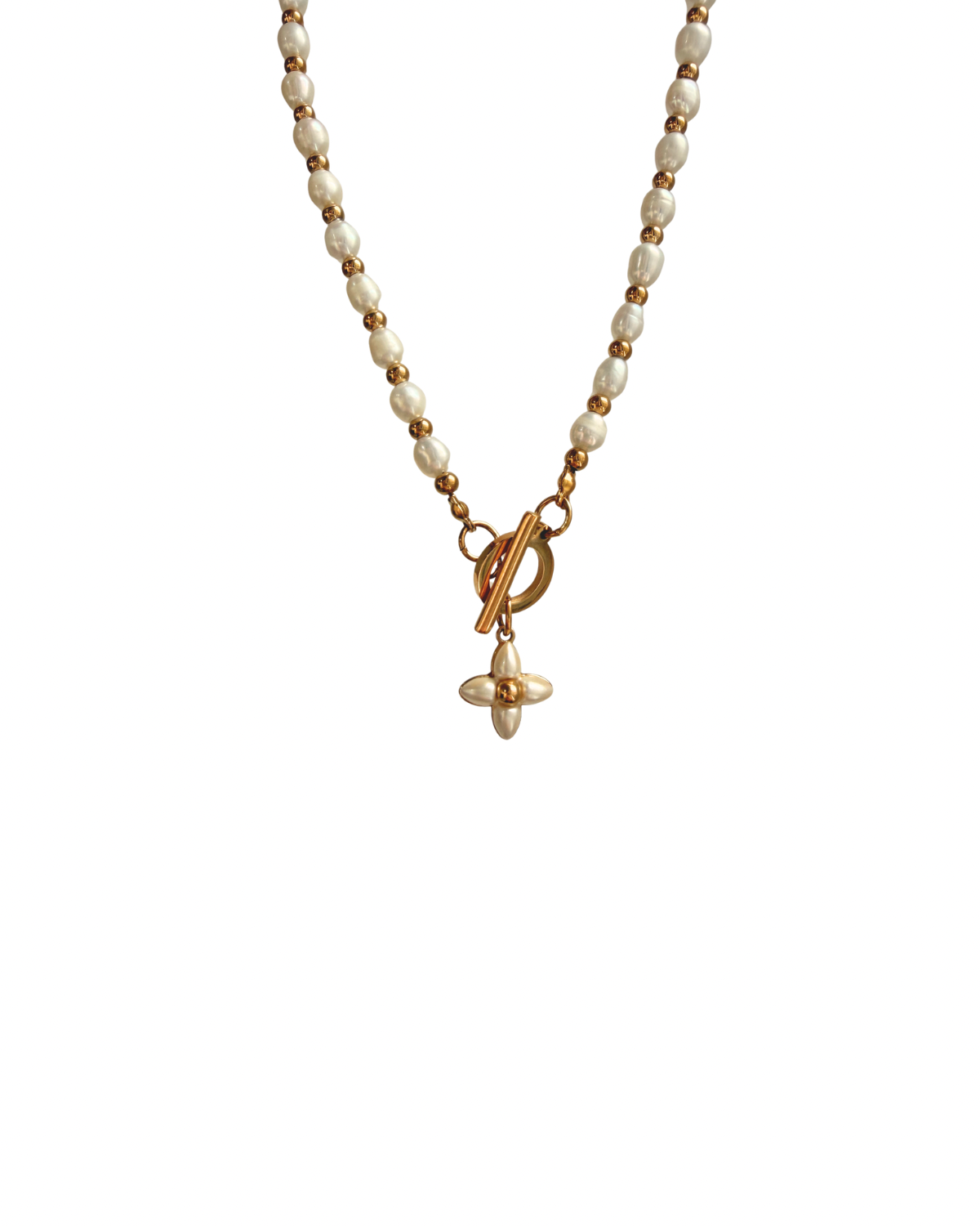 Authentic Louis Vuitton Floragram Pendant- Reworked Natural Pearls Necklace