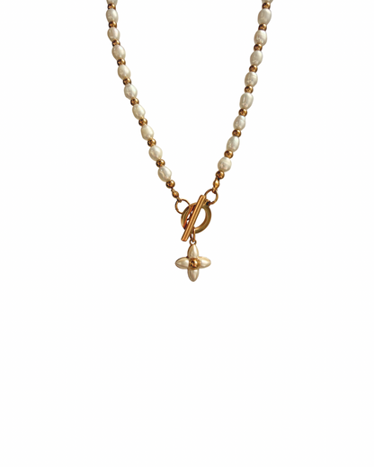 Authentic Louis Vuitton Floragram Pendant- Reworked Natural Pearls Necklace
