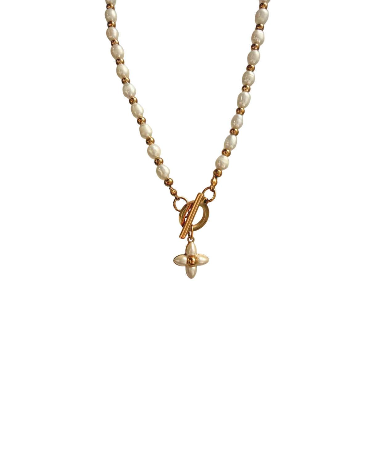 Authentic Louis Vuitton Floragram Pendant- Reworked Natural Pearls Necklace