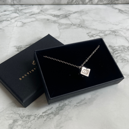 Mini Authentic Dior Dice Rhinestone Logo Pendant- Reworked Necklace